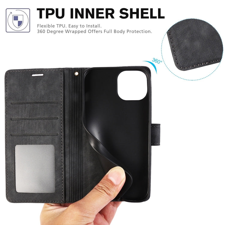 For iPhone 16 Pro Max Orchid Butterfly Embossed Leather Phone Case(Black)