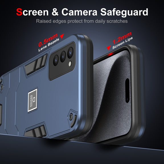 For Tecno Camon 18P 2 in 1 Shockproof Phone Case(Blue)