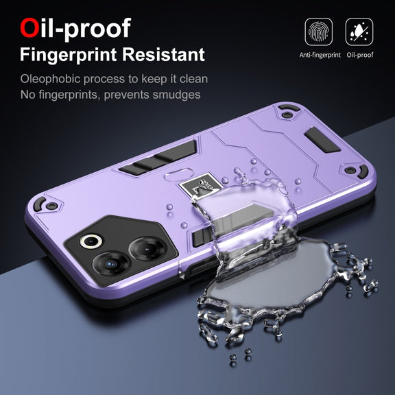 For Tecno Camon 20 Pro 5G 2 in 1 Shockproof Phone Case(Purple)