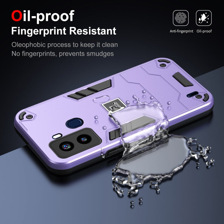 For Tecno Pop 6 2 in 1 Shockproof Phone Case(Purple)
