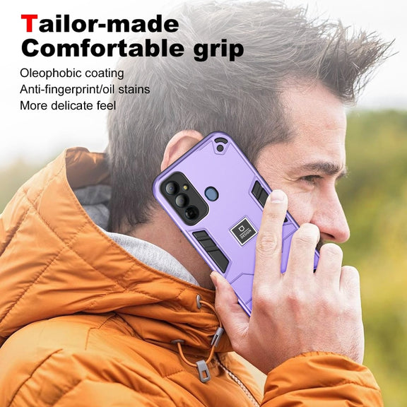 For Tecno Pop 6 Go 2 in 1 Shockproof Phone Case(Purple)