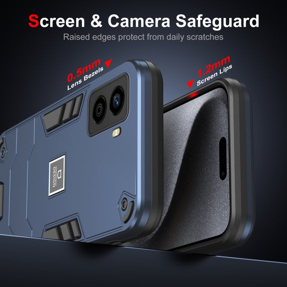 For Tecno Pop 6 No Fingerprints 2 in 1 Shockproof Phone Case(Blue)