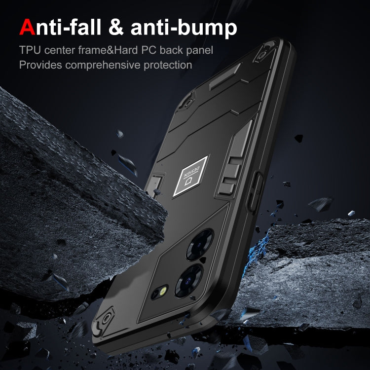 For Tecno Pova 5 Pro 2 in 1 Shockproof Phone Case(Black)