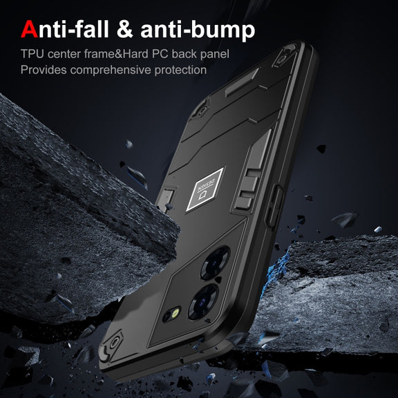 For Tecno Pova 5 Pro 2 in 1 Shockproof Phone Case(Black)