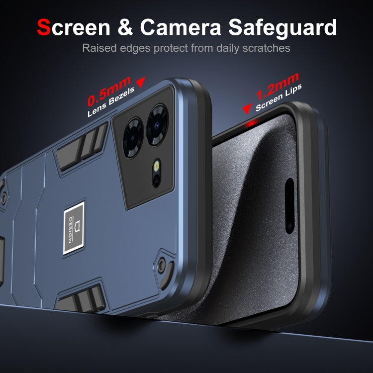 For Tecno Pova 5 Pro 2 in 1 Shockproof Phone Case(Blue)