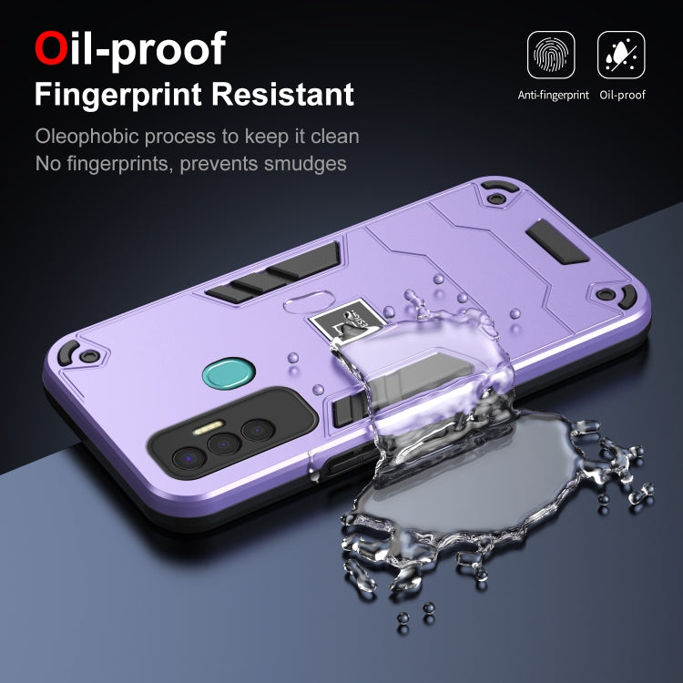 For Tecno Spark 7P 2 in 1 Shockproof Phone Case(Purple)