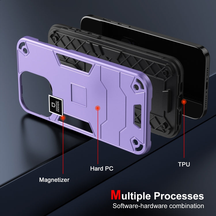 For Tecno Spark 8 2 in 1 Shockproof Phone Case(Purple)