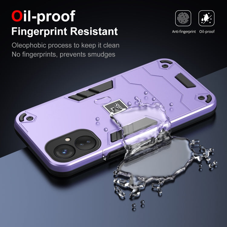 For Tecno Spark 9 Pro 2 in 1 Shockproof Phone Case(Purple)