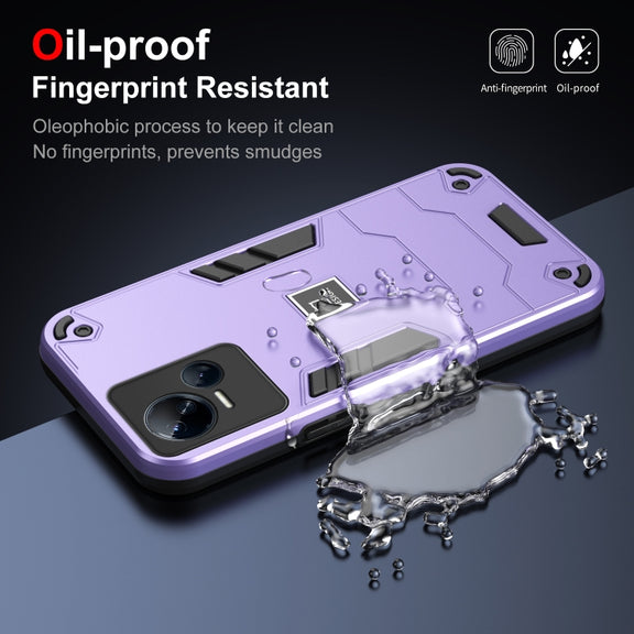 For Tecno Spark 10 5G 2 in 1 Shockproof Phone Case(Purple)