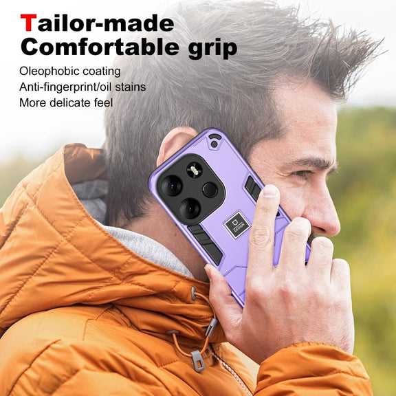 For Tecno Spark Go 2023 2 in 1 Shockproof Phone Case(Purple)