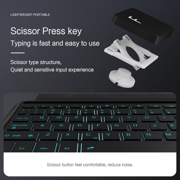 For Samsung Galaxy Tab S7+ / S7 FE / S8+ YJ-S8+ Split Bluetooth Keyboard Leather Tablet Case
