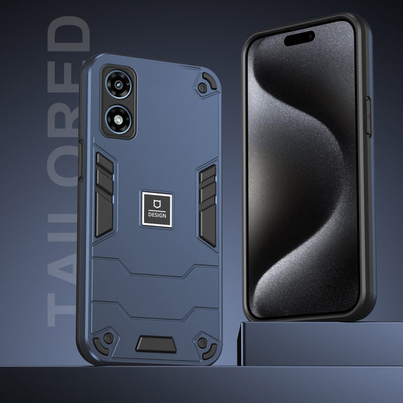 For Motorola Moto G Play 2024 Shockproof TPU Hybrid PC Phone Case(Blue)