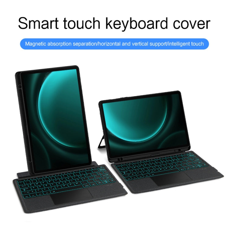 For Samsung Galaxy Tab S9+ / S9 FE+ YJ-S9+ Split Bluetooth Keyboard Leather Tablet Case