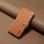 For Samsung Galaxy S24 5G Denior Cowhide Texture Wallet Style Leather Phone Case(Khaki)