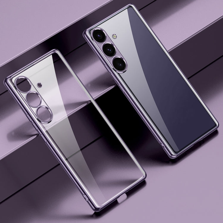 For Samsung Galaxy S25 5G SULADA Electroplating TPU Transparent Phone Case(Purple)