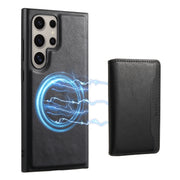 For Samsung Galaxy S24 Ultra 5G Denior Cowhide Texture Leather MagSafe Detachable Wallet Phone Case(Black)