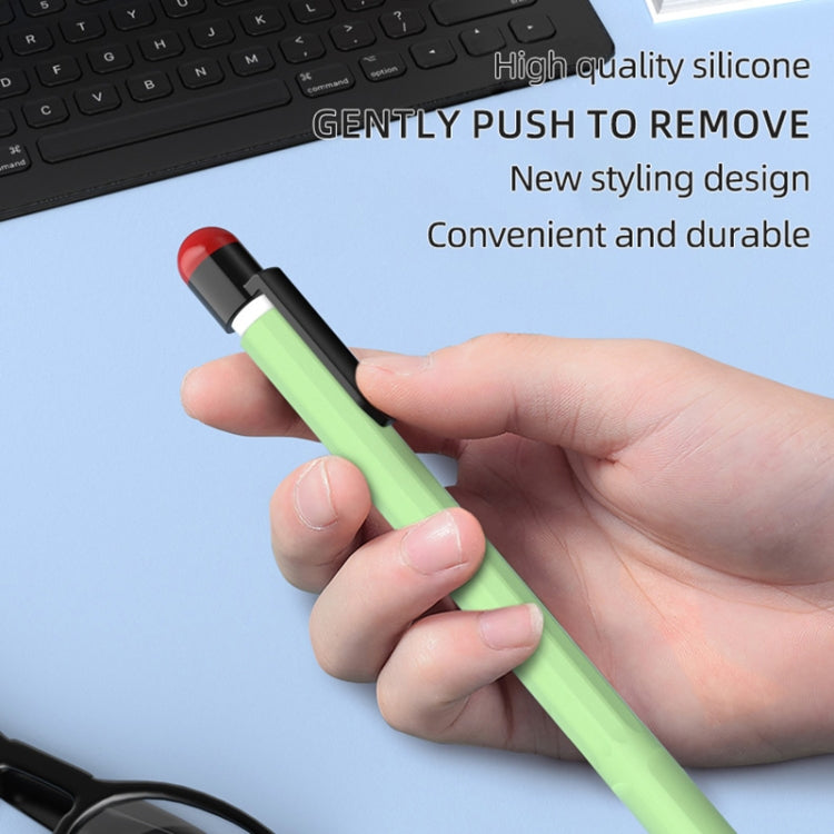For Apple Pencil 2 Pen Clip Silicone Stylus Pen Protective Case(Sky Blue)