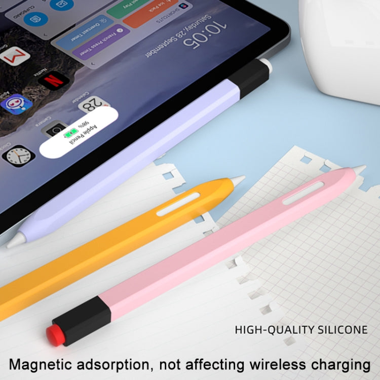 For Apple Pencil 2 Retro Pencil Style Stylus Pen Protective Case(Black)