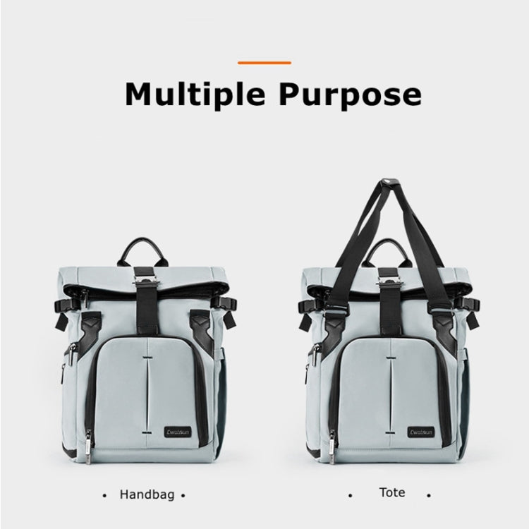 Cwatcun D95 Large Capacity Photography Backpack Shoulders Laptop Camera Bag, Size:30.5 x 18 x 38cm(Silver Grey)
