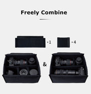 Cwatcun H80 Large Capacity Foldable Inner Camera Bag Photography Lens Bag, Size:30 x 19 x 15cm M(Black)