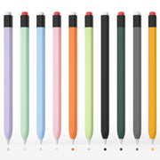 For Apple Pencil 1 Retro Pencil Style Liquid Silicone Stylus Case(Light Green)