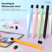 For Apple Pencil 1 Retro Pencil Style Liquid Silicone Stylus Case(Black)