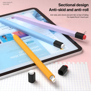 For Apple Pencil 1 Retro Pencil Style Liquid Silicone Stylus Case(Grey)