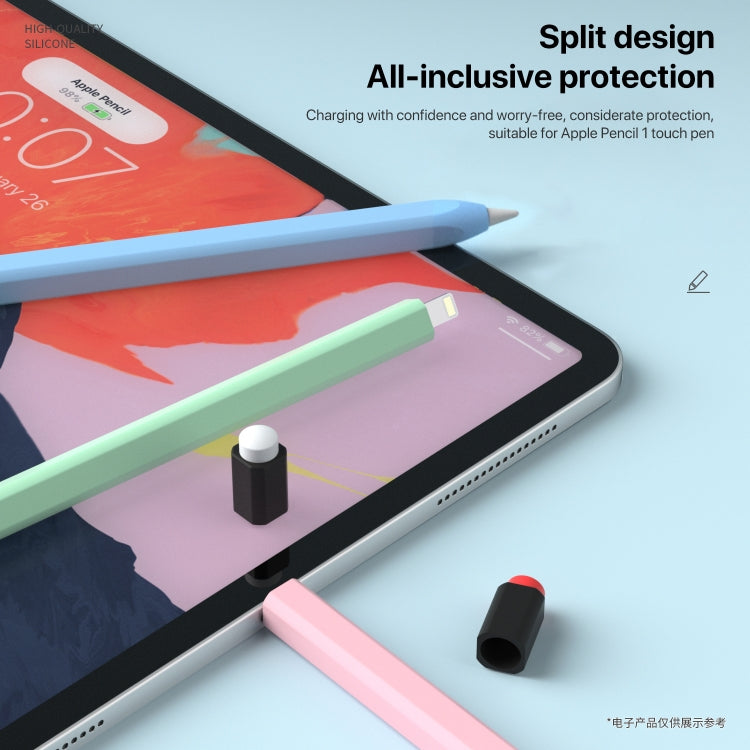 For Apple Pencil 1 Retro Pencil Style Liquid Silicone Stylus Case(Purple)
