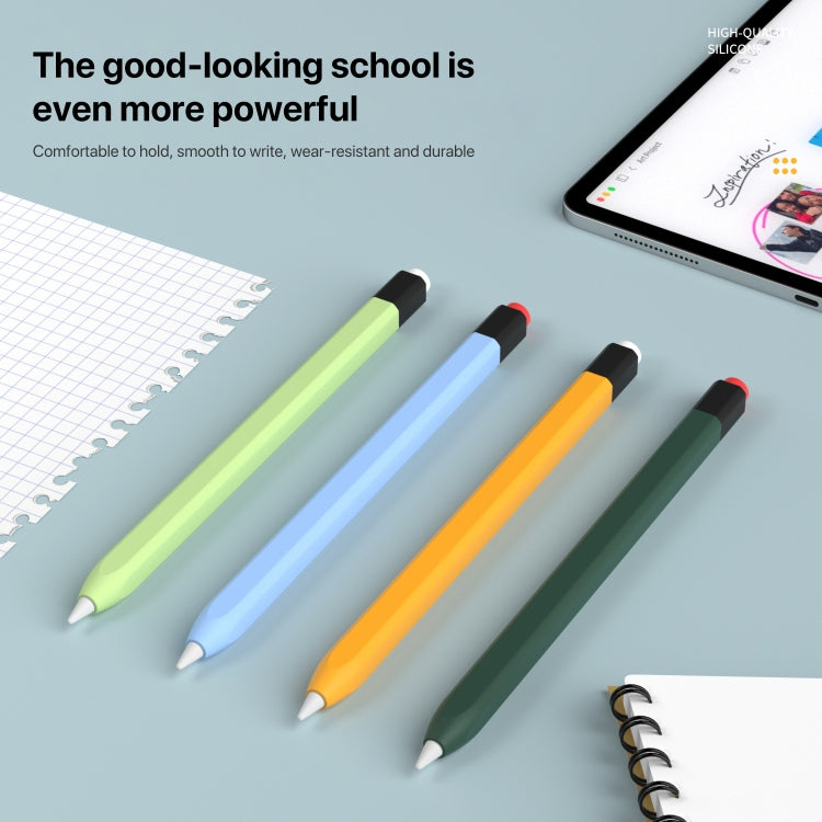 For Apple Pencil 1 Retro Pencil Style Liquid Silicone Stylus Case(Purple)