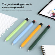 For Apple Pencil 1 Retro Pencil Style Liquid Silicone Stylus Case(Orange)