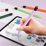 For Apple Pencil 1 Retro Pencil Style Liquid Silicone Stylus Case(Purple)