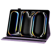 For iPad Pro 11 2024 Big Butterfly Embossed Leather Tablet Case(Purple)