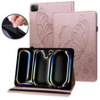 For iPad Pro 11 2024 Big Butterfly Embossed Leather Tablet Case(Rose Gold) - iPad Pro 11 2024 Cases by PMC TechLife | Online Shopping South Africa | PMC TechLife | Buy Now Pay Later Mobicred