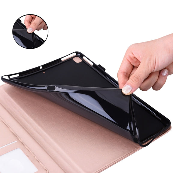 For iPad Pro 13 2024 Big Butterfly Embossed Leather Tablet Case(Rose Gold)