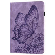 For Xiaomi Redmi Pad SE Big Butterfly Embossed Leather Tablet Case(Purple)