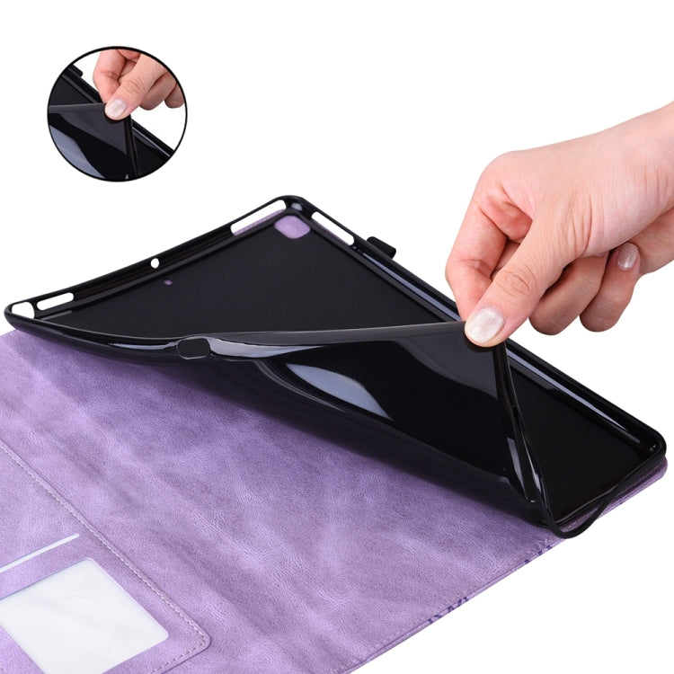 For Xiaomi Redmi Pad SE Big Butterfly Embossed Leather Tablet Case(Purple)