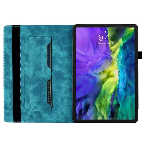 For iPad Air 13 2024 / Air 13 2025 Butterfly Cat Embossing Leather Tablet Case(Sky Blue)