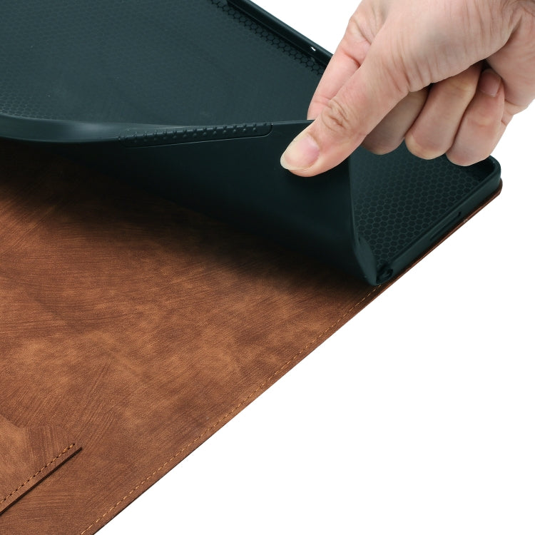 For iPad Pro 11 2024 Butterfly Cat Embossing Leather Tablet Case(Brown)
