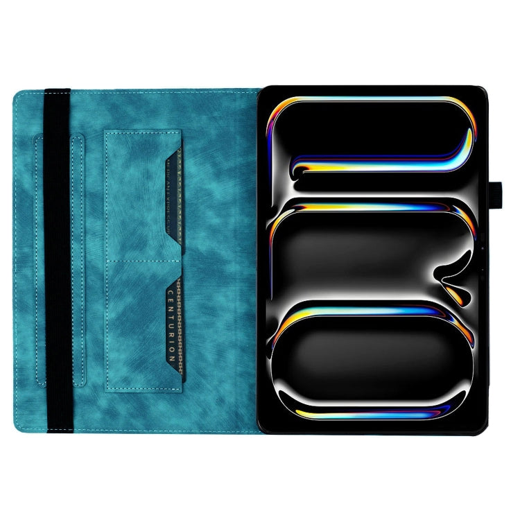 For iPad Pro 11 2024 Butterfly Cat Embossing Leather Tablet Case(Sky Blue)