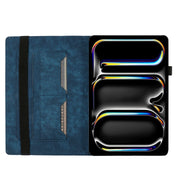 For iPad Pro 13 2024 Butterfly Cat Embossing Leather Tablet Case(Dark Blue)
