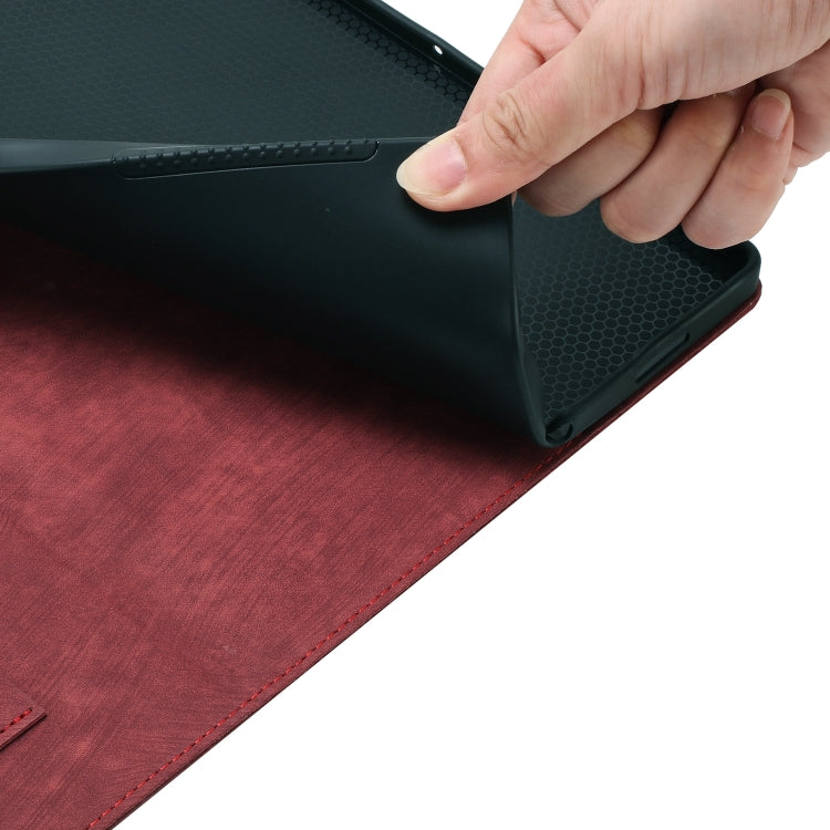 For iPad Pro 13 2024 Butterfly Cat Embossing Leather Tablet Case(Red)