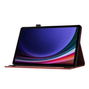 For Samsung Galaxy Tab S9 FE+ / S9+ / S8+ Butterfly Cat Embossing Leather Tablet Case(Red)