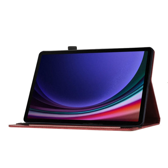 For Samsung Galaxy Tab S9 FE+ / S9+ / S8+ Butterfly Cat Embossing Leather Tablet Case(Red)