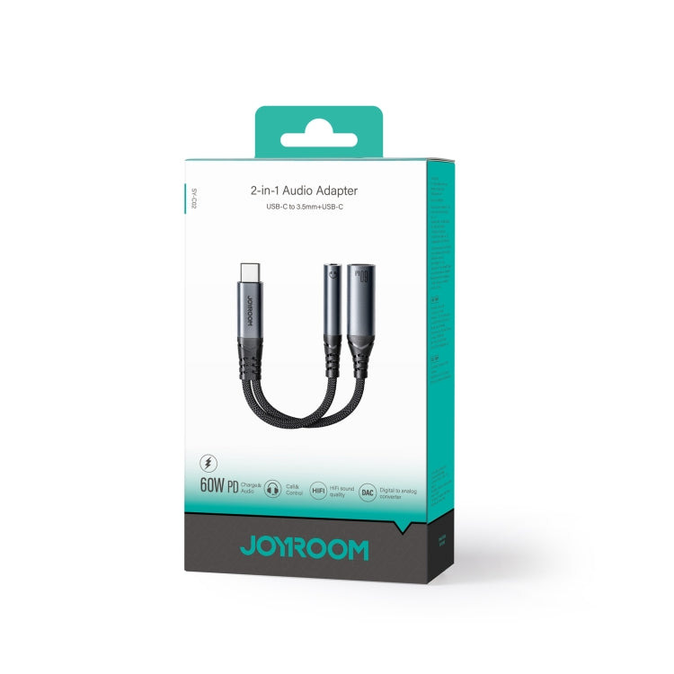 JOYROOM SY-C02 2 in 1 USB-C/Type-C to 3.5mm+USB-C/Type-C Audio Adapter Cable(Black)