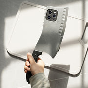 For iPhone 15 Plus Simulated Kitchen Knife TPU + PC Phone Case(Silver)
