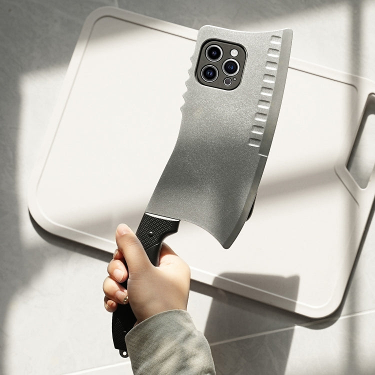 For iPhone 15 Plus Simulated Kitchen Knife TPU + PC Phone Case(Silver)