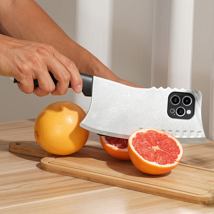 For iPhone 13 Simulated Kitchen Knife TPU + PC Phone Case(Silver)