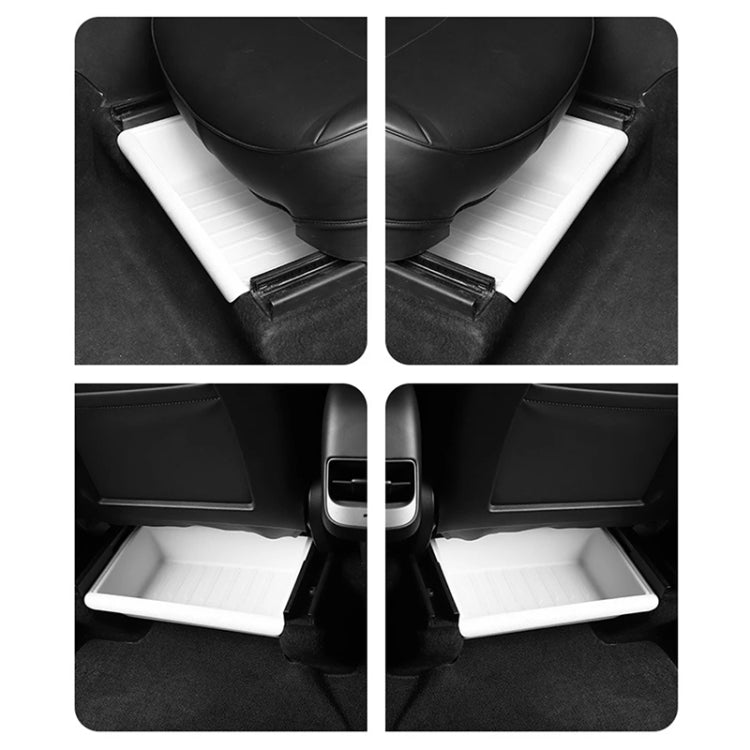 For Tesla Model Y 2021-2023 TPE Storage Organizer Under Car Seat, Style:without Cover(Grey)