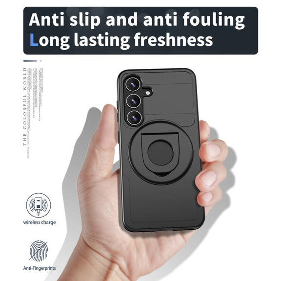 For Samsung Galaxy S24+ 5G Armor MagSafe Ring Holder Phone Case(Black)
