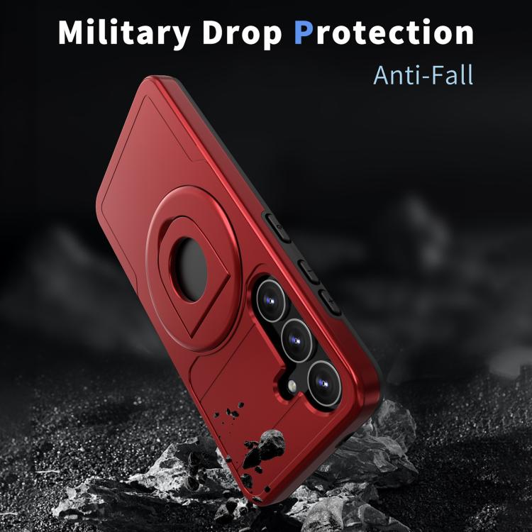 For Samsung Galaxy S24 5G Armor MagSafe Ring Holder Phone Case(Red)